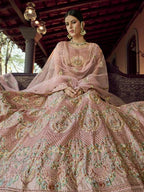 Beautiful Peach Heavy Georgette Bridal Lehenga