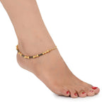 AanyaCentric Gold-Polished Traditional Anklets Payal - Classic and Stylish for Women and Girls