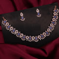 Tehzeeb Creations Blue Colour Ad Studded Necklace Jewellery Set With Matching Earrings For Women And Girls