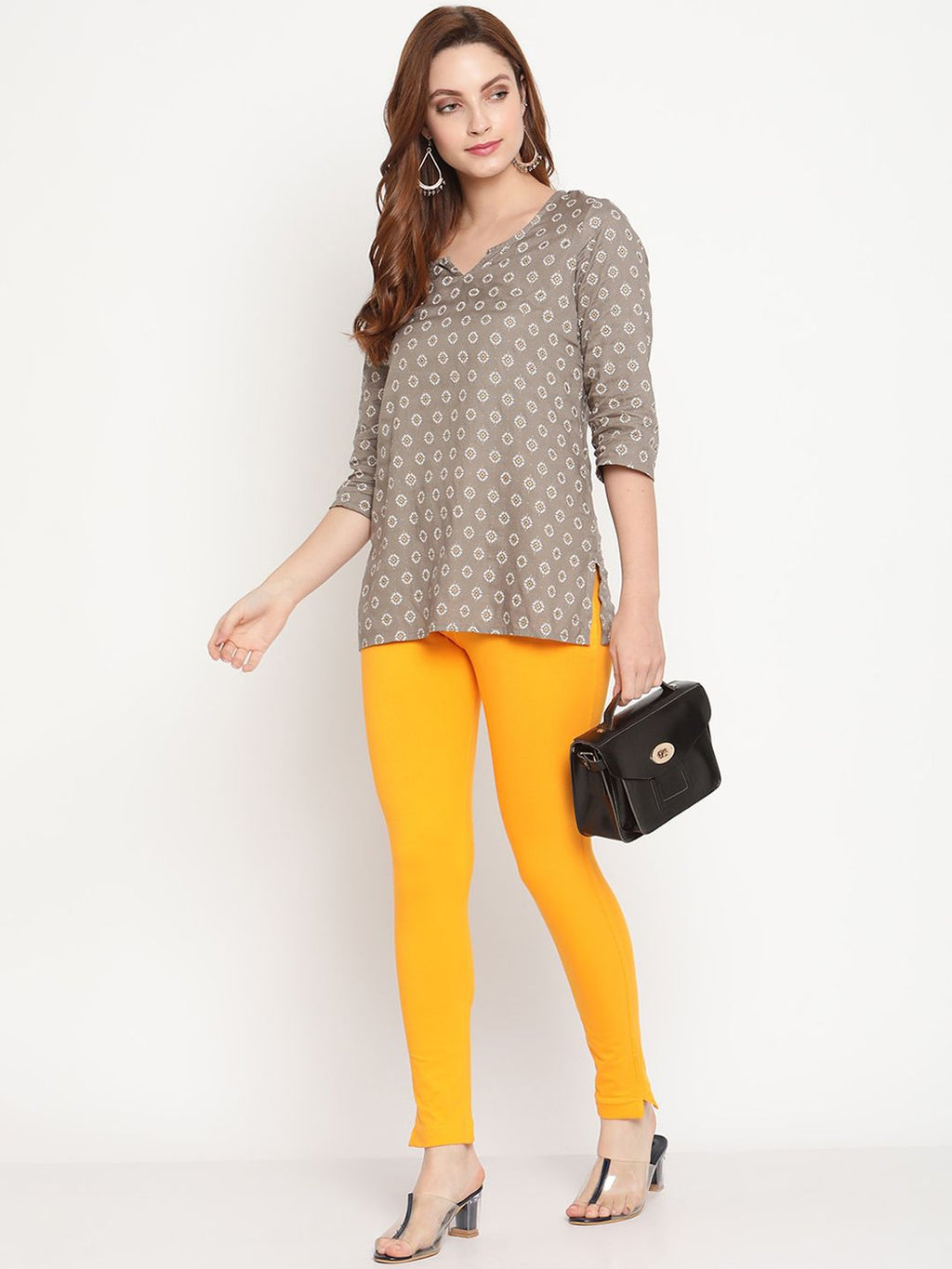 TAG 7 Women Pack of 2 Yellow & Red Solid Kurti Pants
