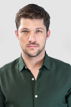 Xkind Bottle Green Plain Slim Fit Shirt