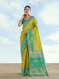 Monjolika Fashion Pear Banarasi Silk Saree With Zari Woven Design - Distacart