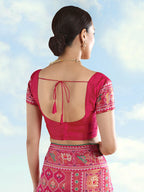 Monjolika Fashion Rani Pink Satin Silk Saree With Patola Work And Elephant Motifs - Distacart