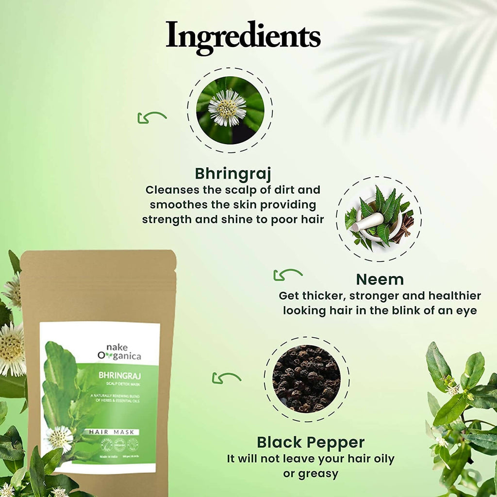 Nake Organica Bringraj Scalp Detox Hair Mask