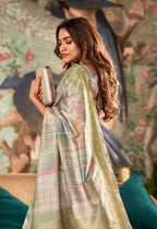 Anaita Grey Designer Digital Printed Soft Silk Saree With Blouse - Distacart