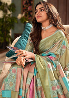 Anaita Multicolor Designer Digital Printed Soft Silk Saree With Blouse - Distacart