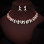 Tehzeeb Creations See Green Colour Ad Studded Necklace Jewellery Set With Matching Earrings For Women And Girls