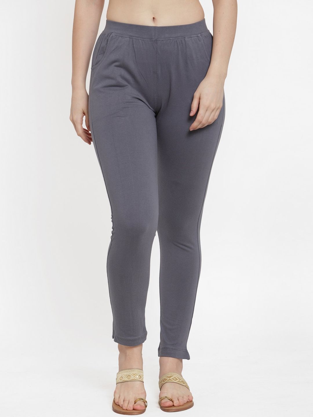 TAG 7 Women Pack Of 2 Solid Straight-Fit Ankle-Length Leggings