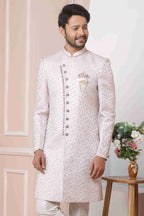 Raivat Ethnic Jacquard Silk Thread Work Indo Western In Onion Pink Colour - Distacart