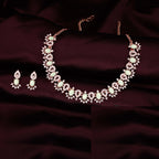 Tehzeeb Creations See Green Colour Ad Studded Necklace Jewellery Set With Matching Earrings For Women And Girls