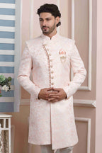 Raivat Ethnic Jacquard Silk Thread Work Indo Western In Pink Colour - Distacart