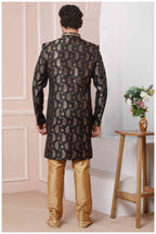 Raivat Ethnic Jacquard Silk Thread Work Indo Western In Black Colour - Distacart