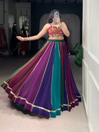 Lorenvalley Fashion Multicolor Georgette Lace Touch Up Lehenga Choli