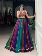 Lorenvalley Fashion Multicolor Georgette Lace Touch Up Lehenga Choli