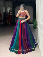 Lorenvalley Fashion Multicolor Georgette Lace Touch Up Lehenga Choli
