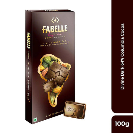 Fabelle Divine Dark 64% With Colombia Cocoa - Dark Chocolate Luxury Bar
