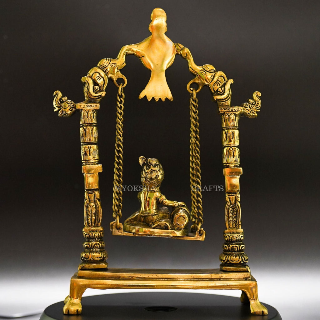 Little Krishna in Jhula idol - Enchanting Blessings for Homes
