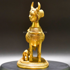 Brass Kamadhenu with Calf Idol - Divine Source of Fulfillment and Nourishment