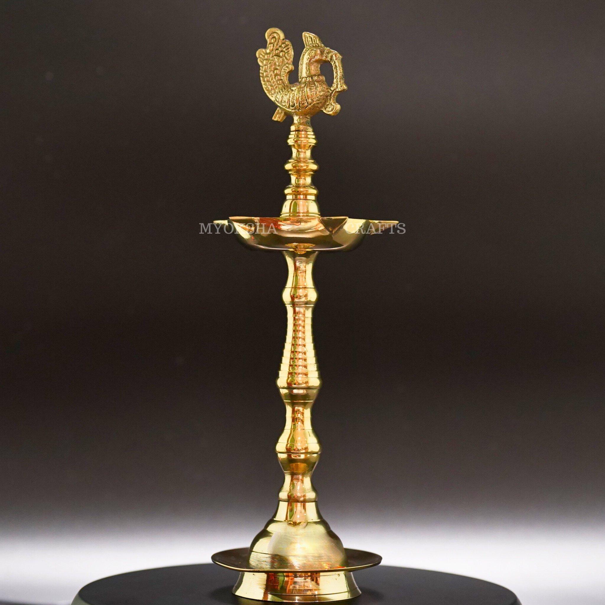 Brass Peacock Diya - Divine Illumination for Homes