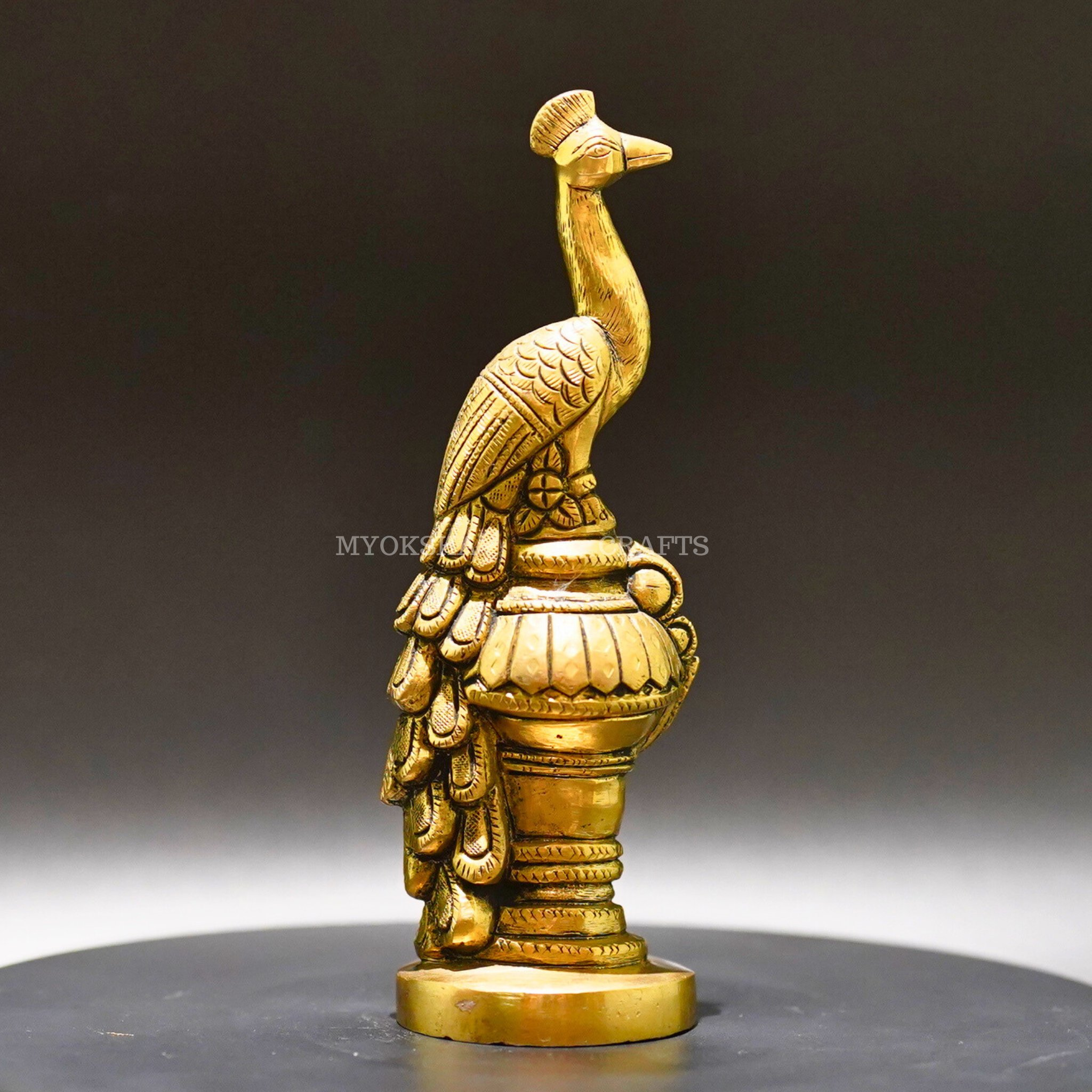 Brass Peacock Idol - Sacred Symbol of Beauty and Grace