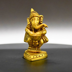 Ganesha Playing Drums Brass Idol – Perfect for Devotees