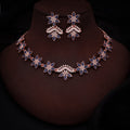 Tehzeeb Creations Blue Colour Star Design Stone Studded Necklace With Earrings