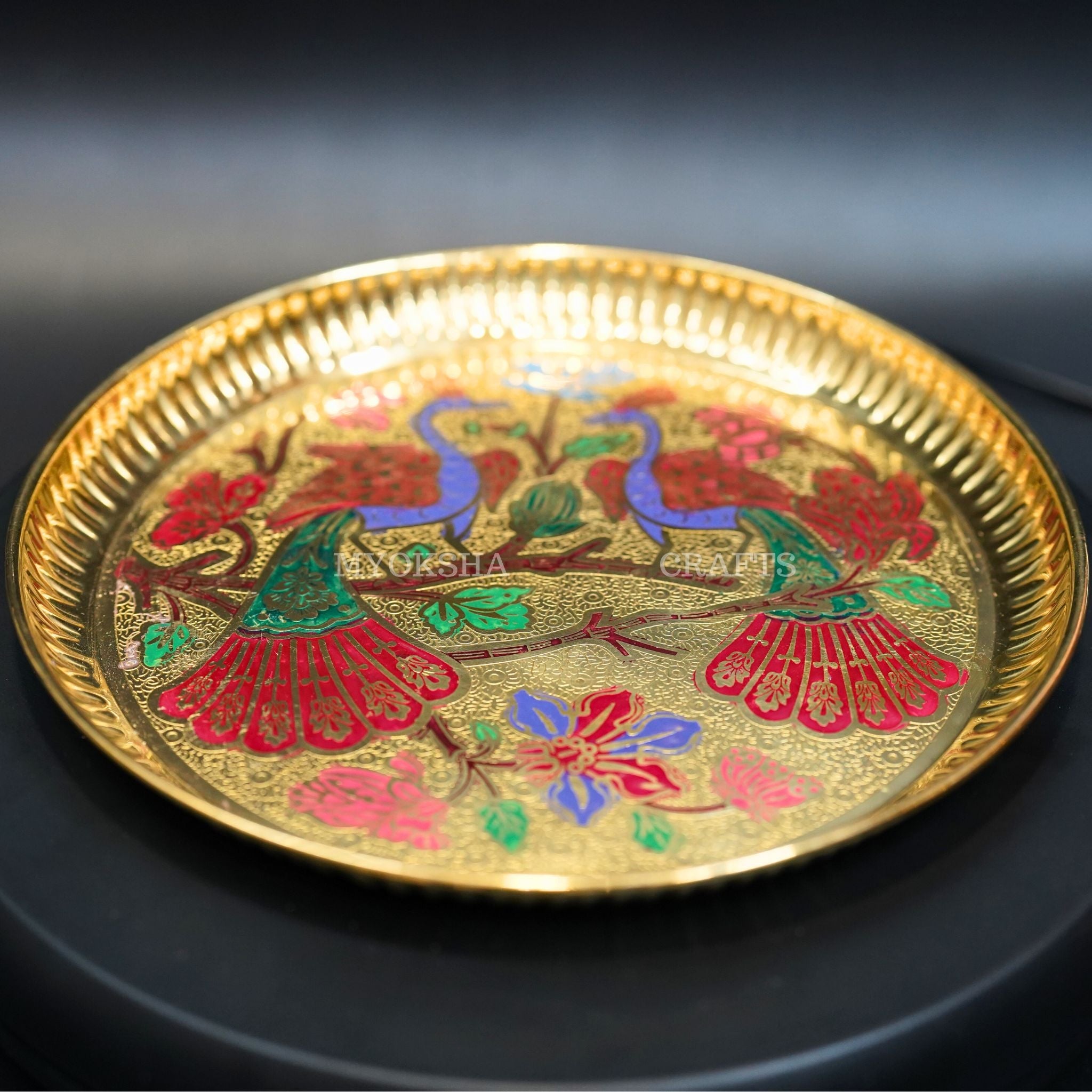 Brass Peacock Design Plate