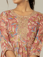 Yufta Pink Pure Cotton Sequins_Work Dress - Distacart