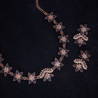 Tehzeeb Creations Blue Colour Star Design Stone Studded Necklace With Earrings