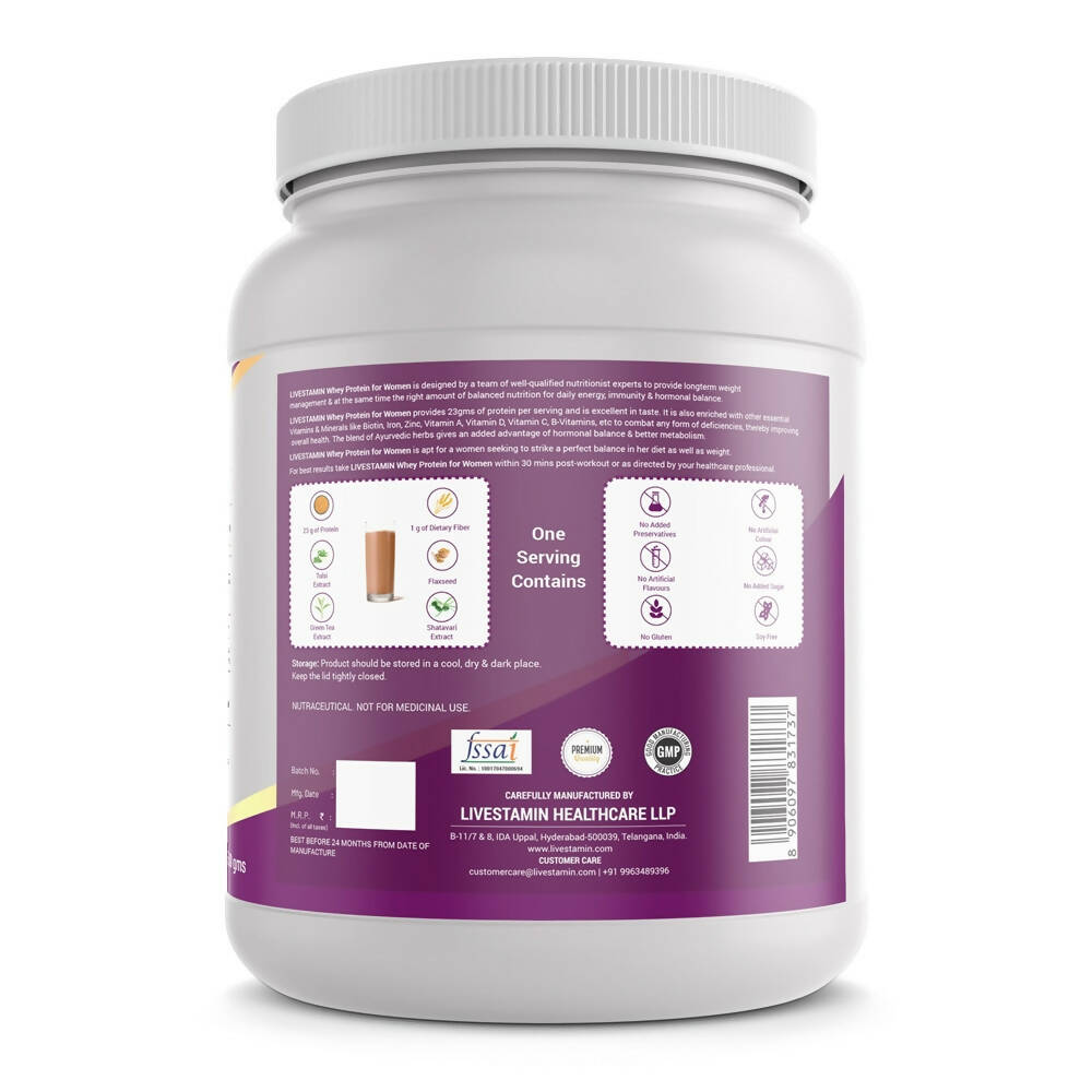 Livestamin Whey Protein For Women - Chocolate Flavour - Distacart