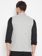 Even Apparels Grey Merino Men Woven Nehru Jacket BF681 - Distacart