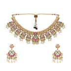 Nuyug 18K Gold Plated Estele Gold Tone Beaded Necklace Set