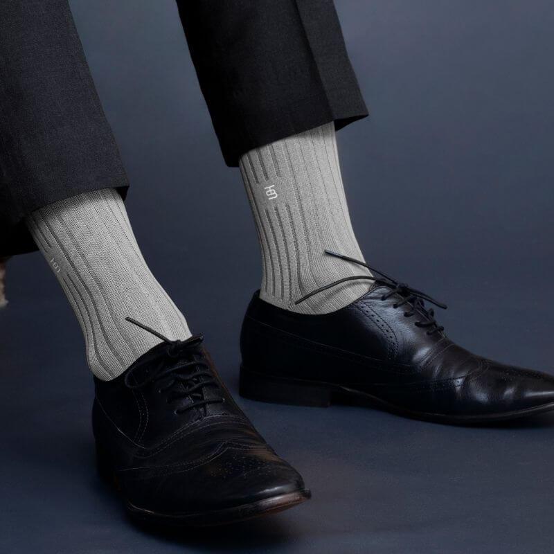Socksoho Luxury Men Socks Formal Grey Edition