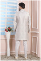 Raivat Ethnic Art Silk Thread Work Indo Western In Light Grey Colour - Distacart
