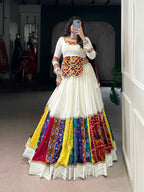 Lorenvalley Fashion White Pure Rayon Multi Colour Patch With Lace Touch Up Lehenga Choli - Distacart