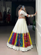 Lorenvalley Fashion White Pure Rayon Multi Colour Patch With Lace Touch Up Lehenga Choli - Distacart