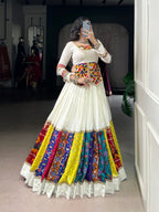 Lorenvalley Fashion White Pure Rayon Multi Colour Patch With Lace Touch Up Lehenga Choli - Distacart