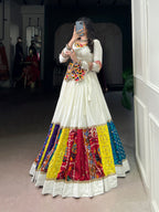 Lorenvalley Fashion White Pure Rayon Multi Colour Patch With Lace Touch Up Lehenga Choli - Distacart