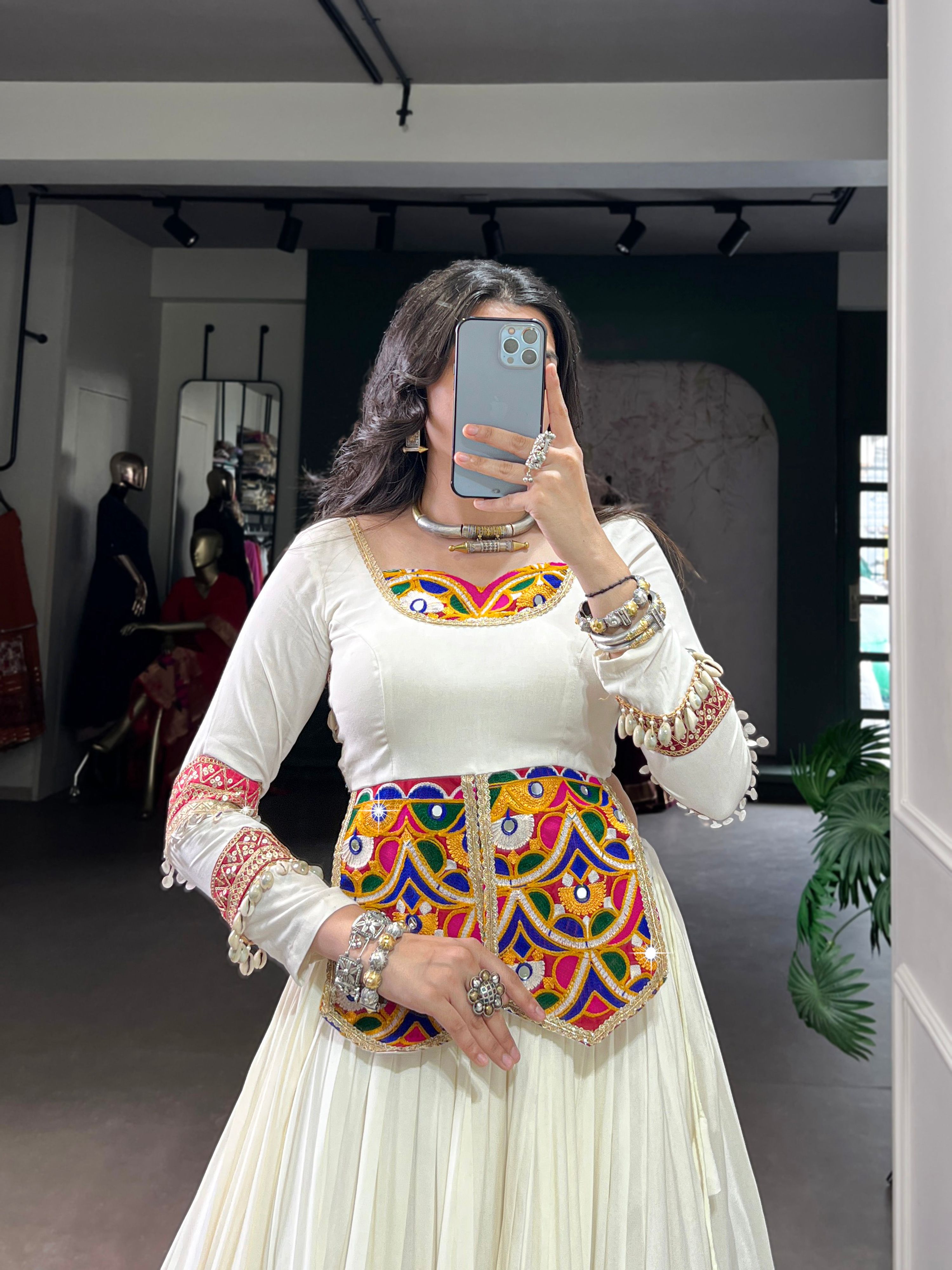 Lorenvalley Fashion White Pure Rayon Multi Colour Patch With Lace Touch Up Lehenga Choli - Distacart