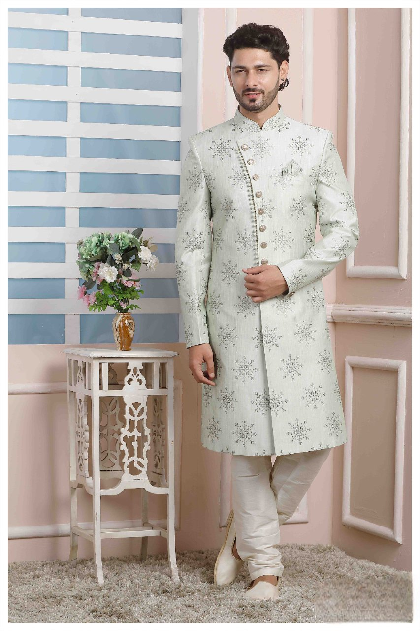 Raivat Ethnic Art Silk Thread Work Indo Western In Pista Green Colour - Distacart