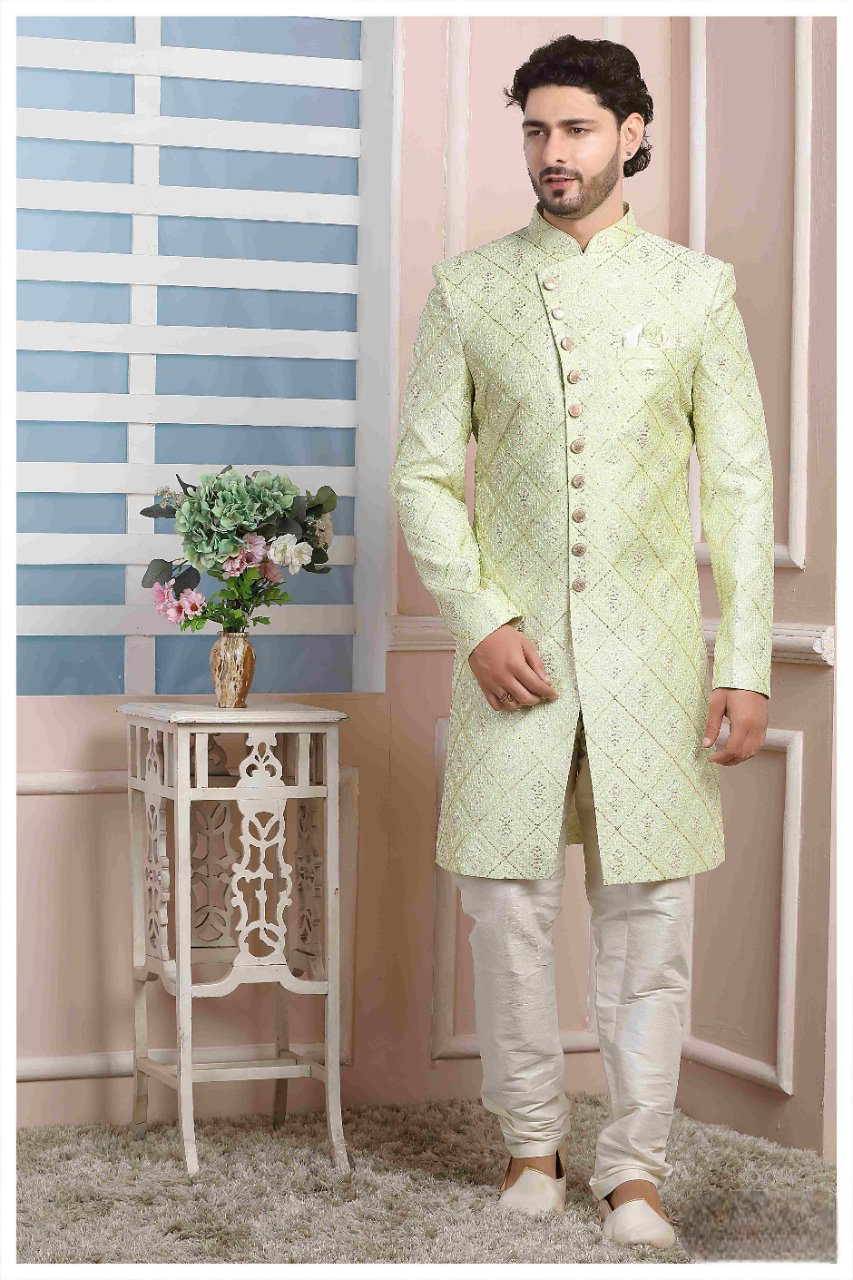Raivat Ethnic Art Silk Thread Work Indo Western In Pista Green Colour - Distacart