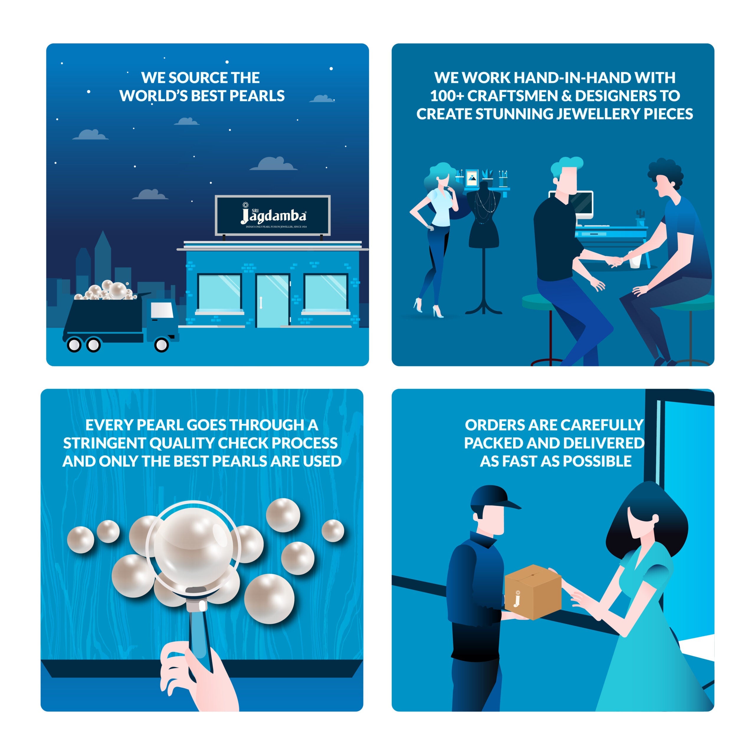 J Pearls Rosette Pearl Necklace Set