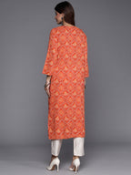 Indo Era Orange Printed Straight Kurta - Distacart