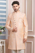 Raivat Ethnic Art Silk Thread Work Indo Western In Peach Colour - Distacart