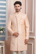 Raivat Ethnic Art Silk Thread Work Indo Western In Peach Colour - Distacart