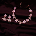 Tehzeeb Creations Lavender Colour Star Design Stone Studded Necklace With Earrings