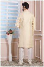 Raivat Ethnic Art Silk Thread Work Indo Western In Cream Colour - Distacart