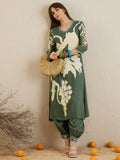 Indo Era Green Printed A-Line Kurta Salwar set - Distacart