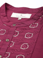 House of Pataudi Jashn Ethnic Motifs Yoke Design Sequinned Kurta
