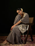 Indo Era Grey Embroidered Straight Kurta Sharara With Dupatta set - Distacart